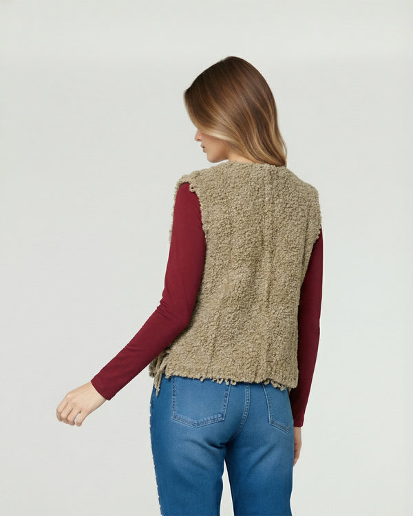 Gillet Mujer Fabiola Relaxed Cuello En V Camel Lineatre