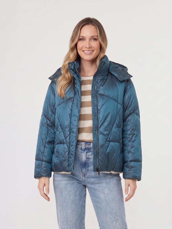 Parka Mujer Revesible Sienna Petróleo Lineatre
