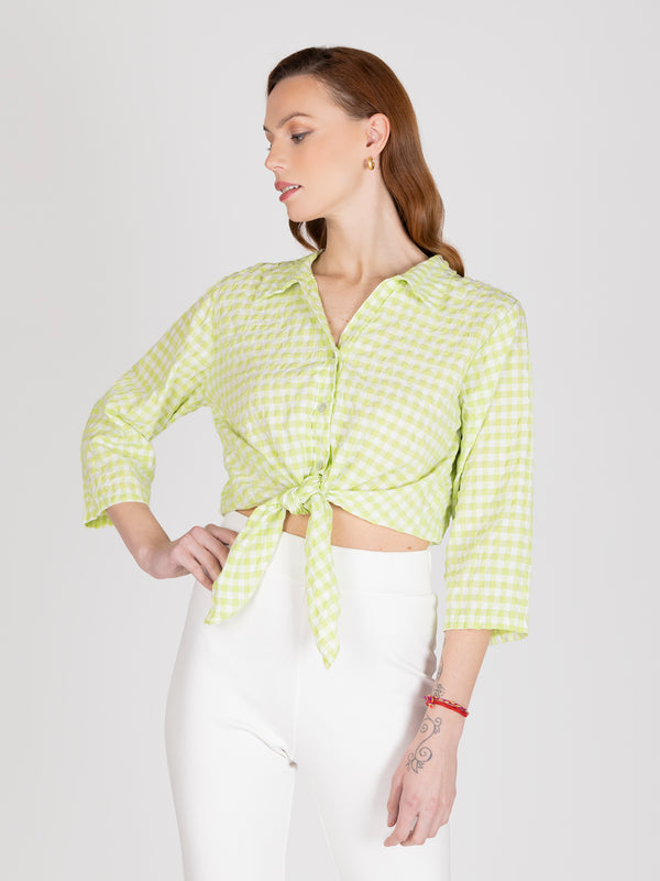 Blusa plaid print verde