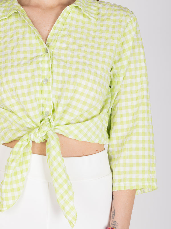 Blusa plaid print verde