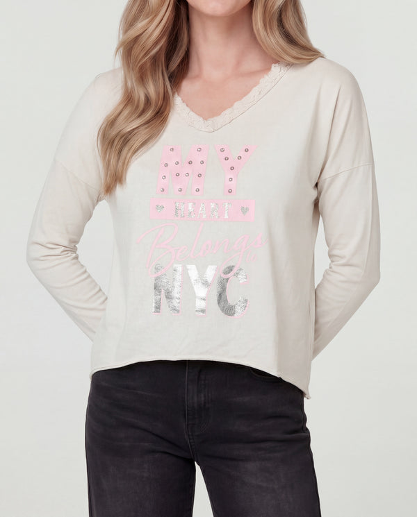 Polera Mujer Viola Beige Lineatré