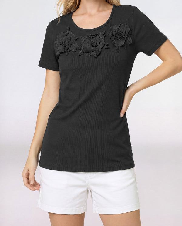 Polera Mujer Antonia Negro Lineatré