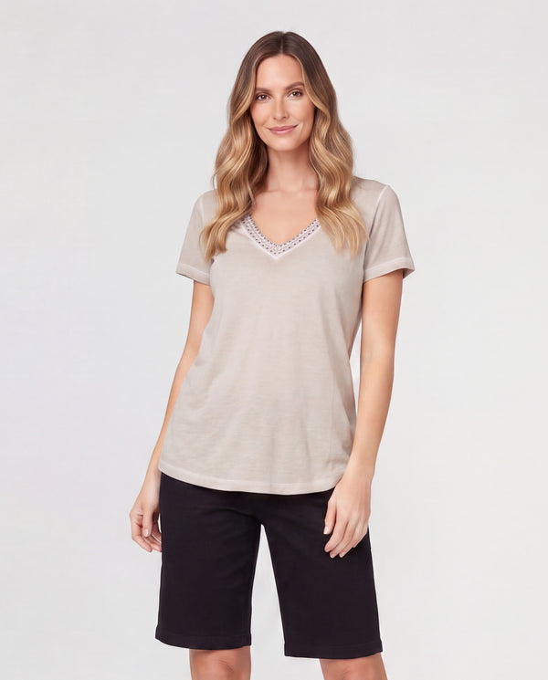 Polera Mujer Sofía Beige Lineatré