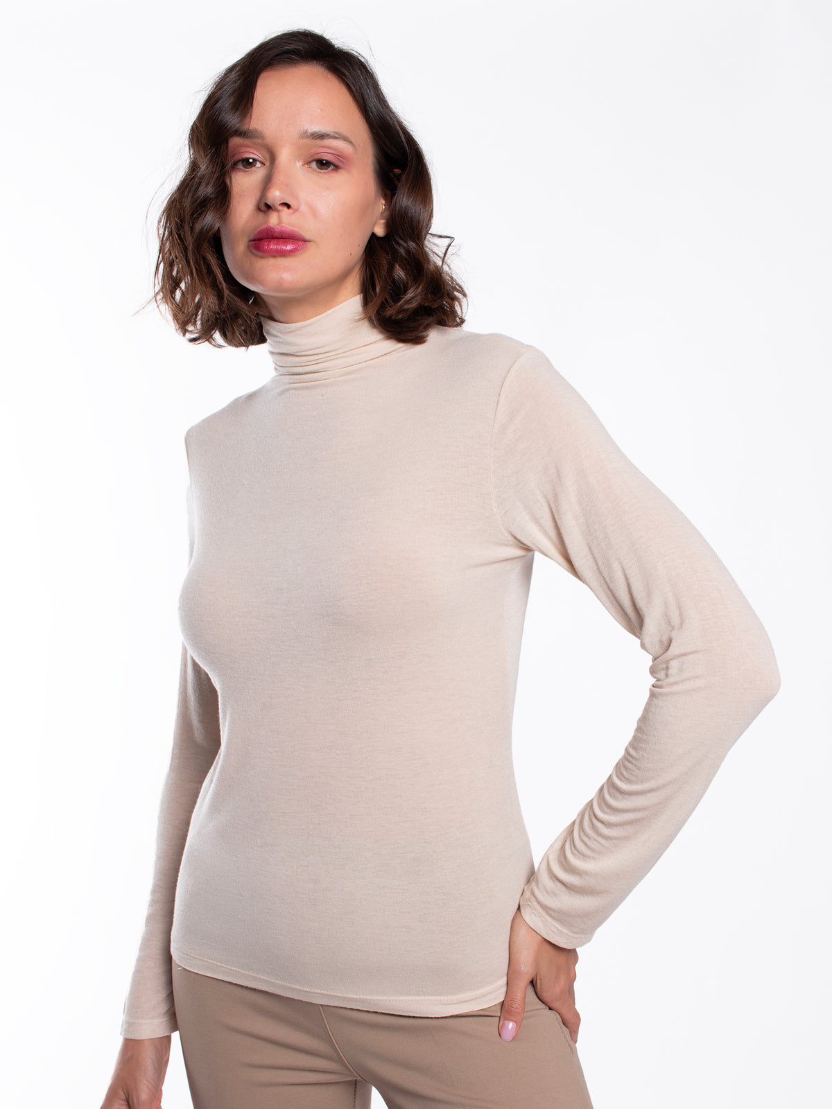 Polera Mujer Beige Lineatré