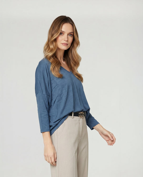 Polera Mujer Vittoria Azul Lineatré