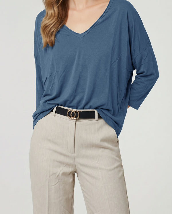 Polera Mujer Vittoria Azul Lineatré