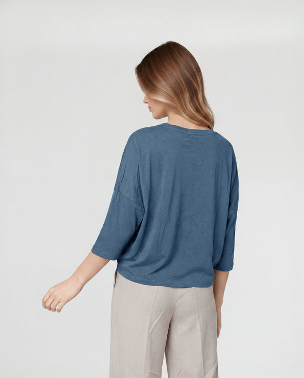 Polera Mujer Vittoria Azul Lineatré