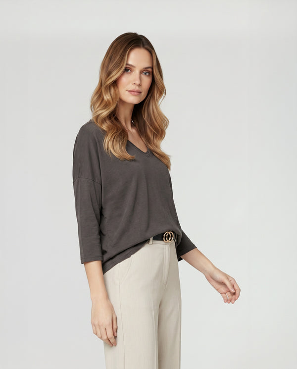 Polera Mujer Delfina Chocolate Lineatré