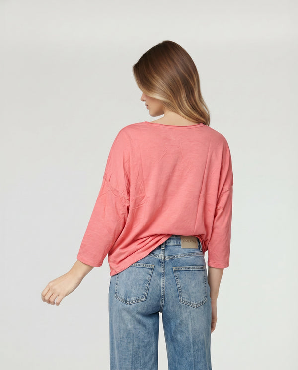 Polera Mujer Adriana Coral Lineatré