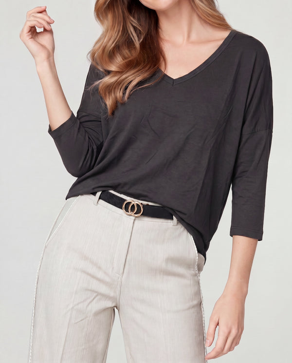 Polera Mujer Beatrice Negro Lineatré