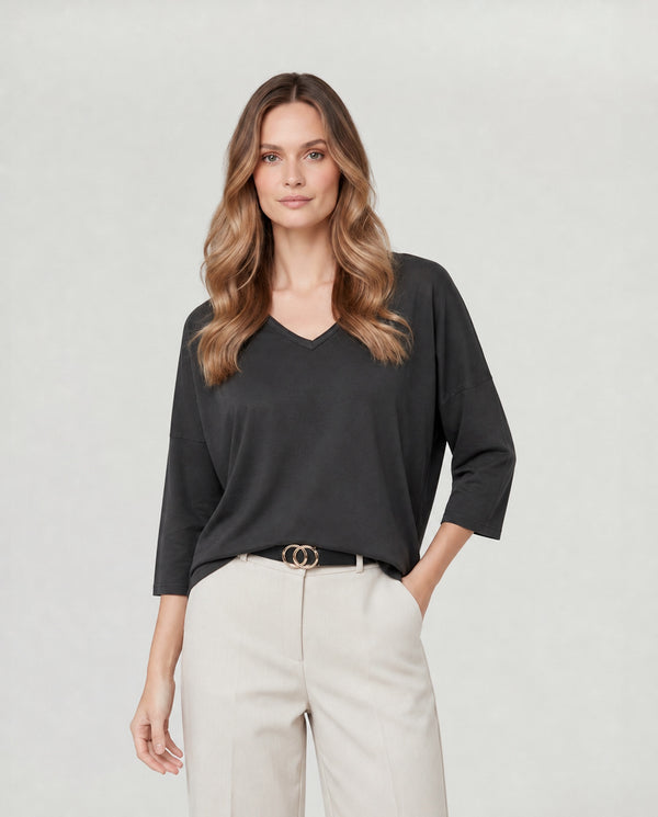 Polera Mujer Beatrice Negro Lineatré