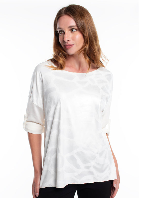 Polera blanca lineatre