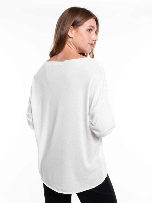 Polera blanca lineatre