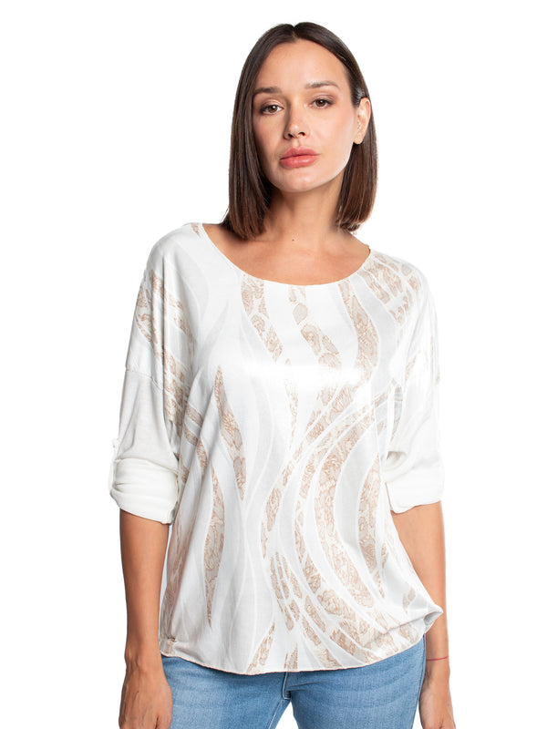 Polera blanca lineatre