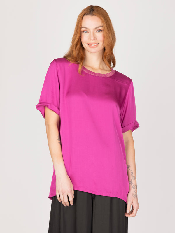 Top fucsia lineatre