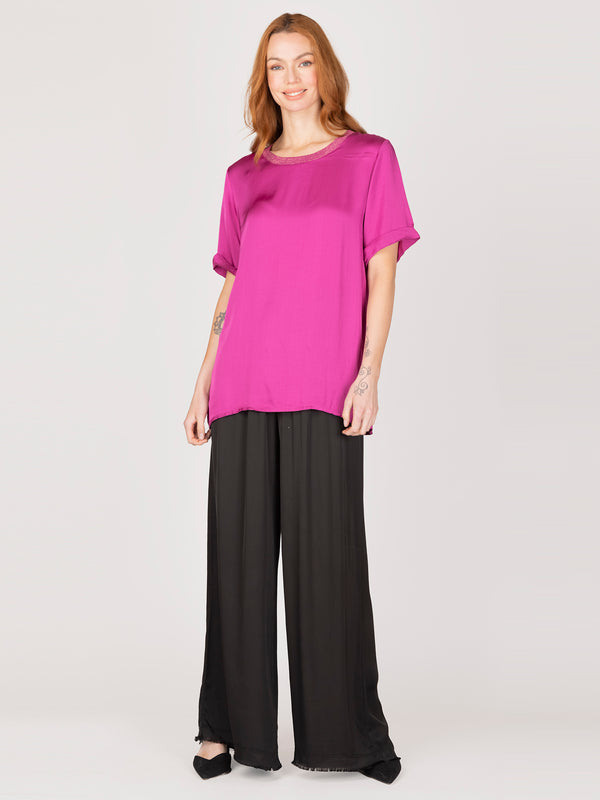 Top fucsia lineatre