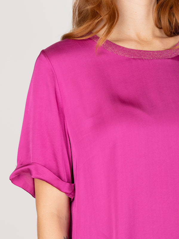 Top fucsia lineatre