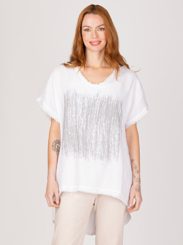 Polera blanco lineatre