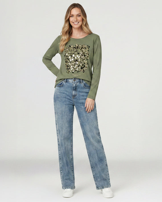 Polera Mujer Rosalia Militar Lineatré