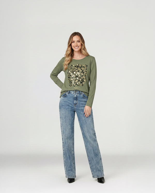 Polera Mujer Rosalia Militar Lineatré