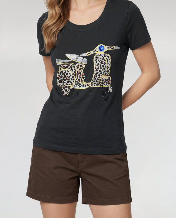 Polera Mujer Bianca Negro Lineatré