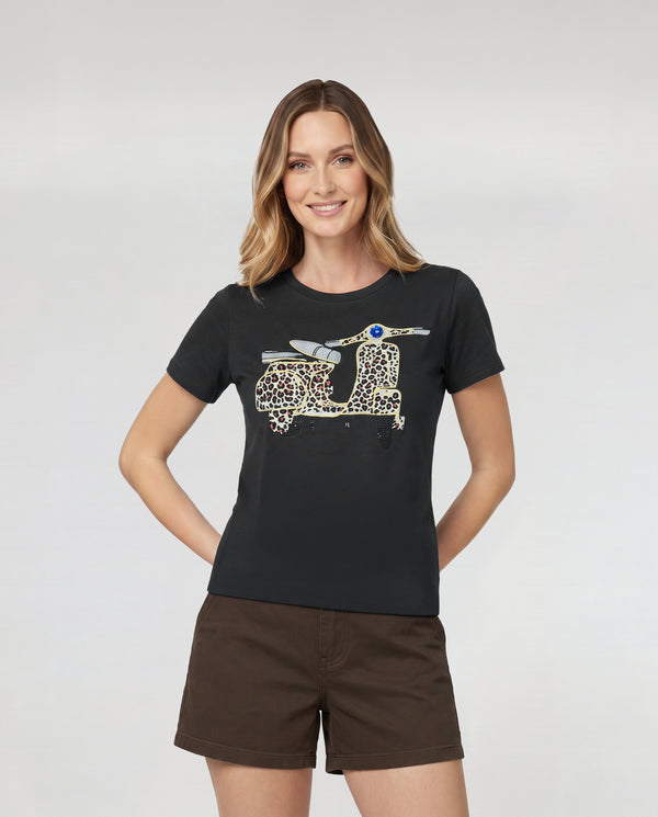 Polera Mujer Bianca Negro Lineatré