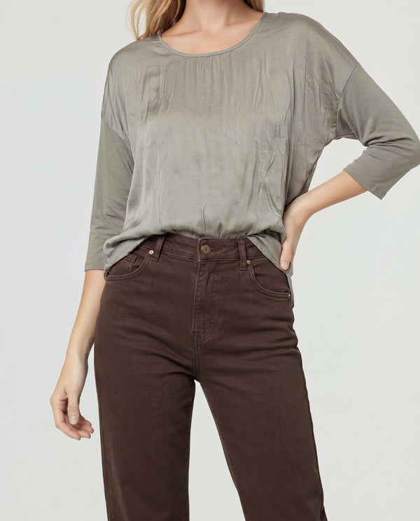 Polera Mujer Sveva Fango Lineatré