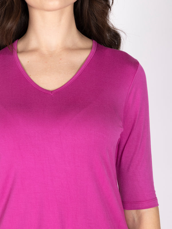 Polera manga corta cuello v lineatre