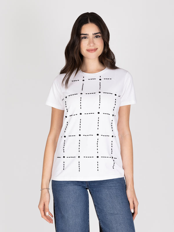 Polera blanco lineatre