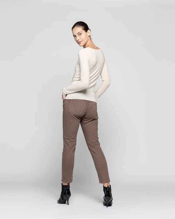 Polera Mujer Donata  Beige Lineatre