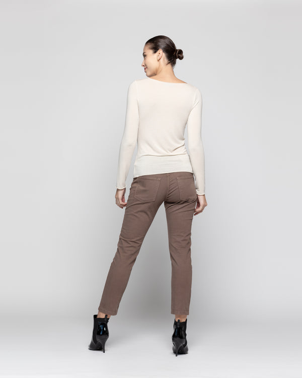 Polera Mujer Donata  Beige Lineatre