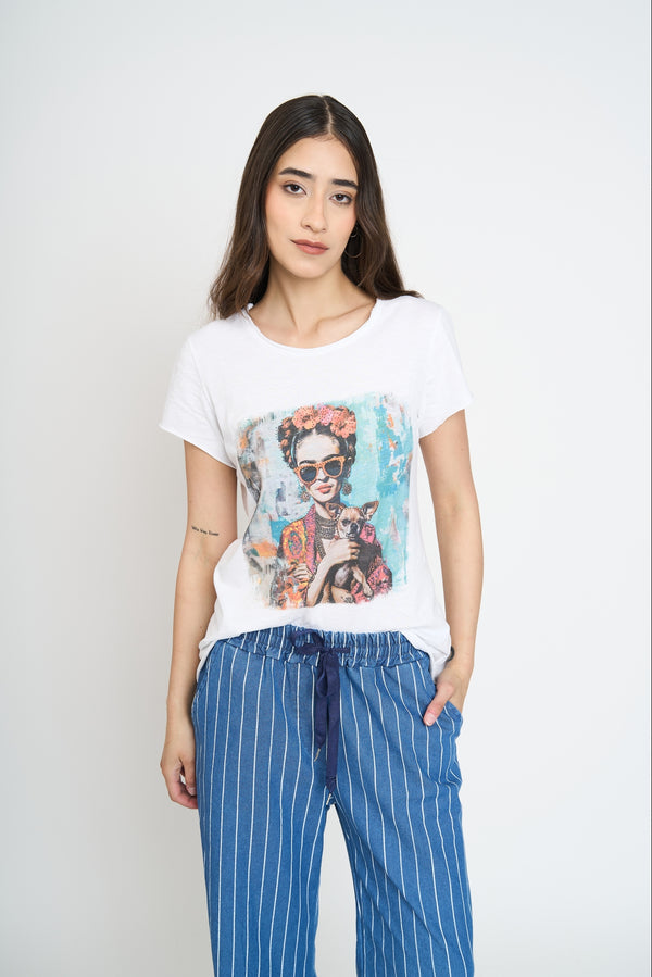 Polera Mujer Javiera Manga corta Frida Lineatre