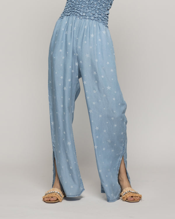  Enterito Mujer Largo Rebecca Jeans Azul Y Diseño De Estrellas Lineatre