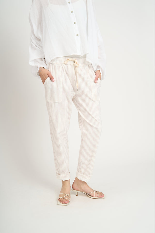 Pantalón Mujer Graziella Beige Lineatre