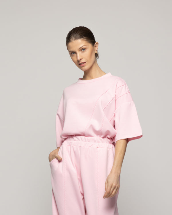 Conjunto Mujer Deportivo Casual Giovanna Oversize Rosado  Lineatre