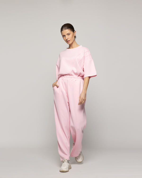 Conjunto Mujer Deportivo Casual Giovanna Oversize Rosado  Lineatre