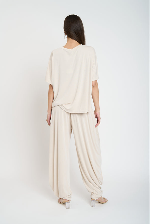 Twin Mujer Iva Cuello redondo Beige Lineatre
