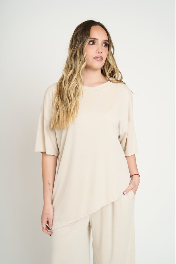 Twin Set Mujer Viscosa Beige Lineatre