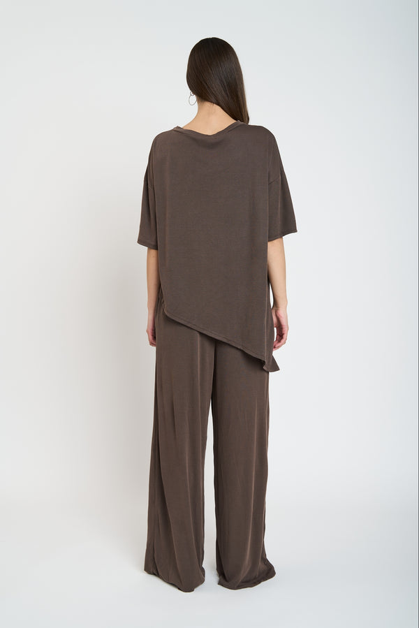 Twin Mujer Tea Cuello redondo Chocolate Lineatre