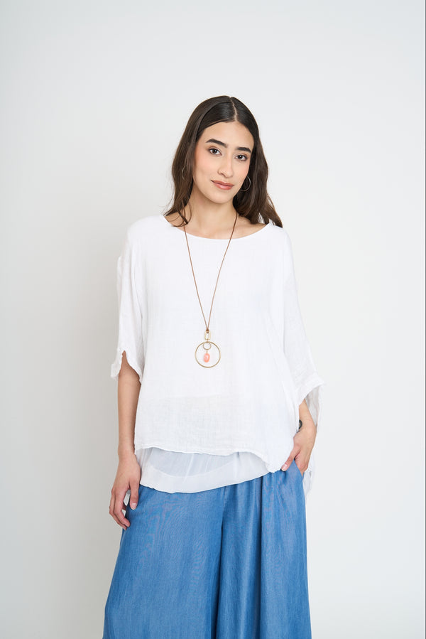 Blusa Mujer Valentina Blanco Lineatre
