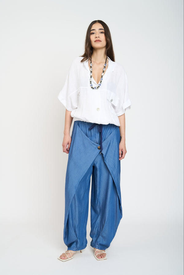 Blusa Mujer Alma Escote en V Blanco Lineatre