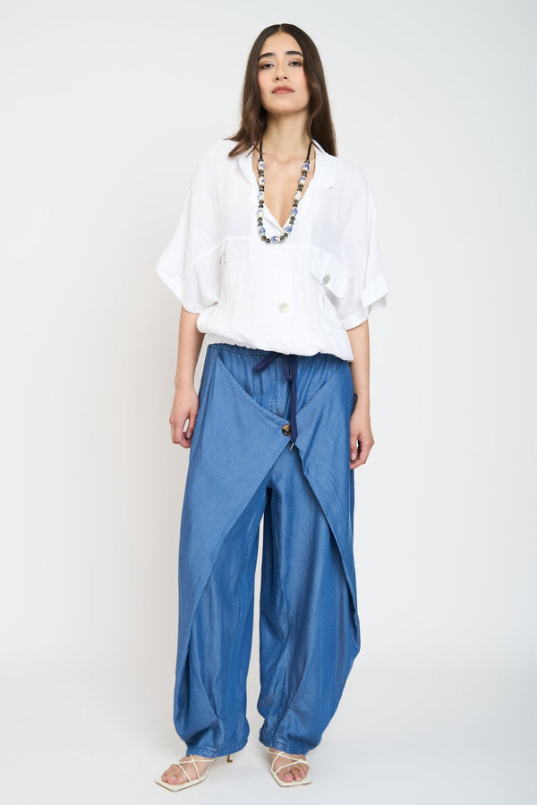 Pantalón Mujer Margarita Lyocell Largo Tiro Alto Jeans Lineatre