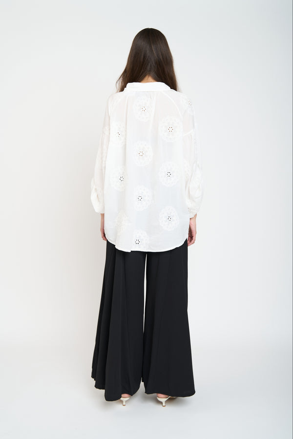 Blusa Mujer Flavia Cuello con solapa Blanco Lineatre