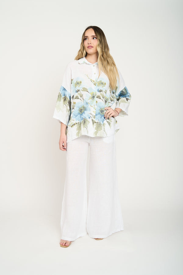 Blusa Mujer Vera Lino Blanco Lineatre
