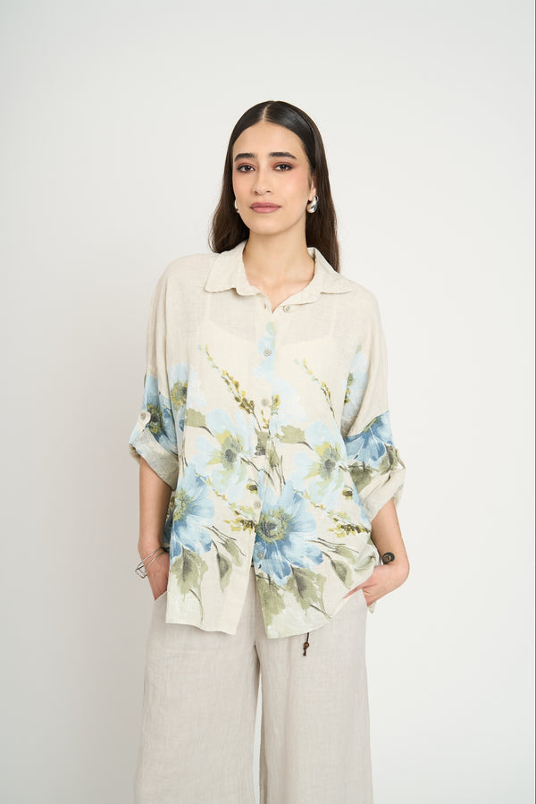 Blusa Mujer Martina Beige Lineatre