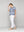Blusa Mujer Briana De Lino Manga Corta Con Diseño Azul Y Blanco Lineatre