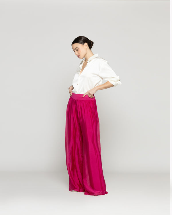 Blusa Mujer Barbarella Satinada Manga Larga Blanca Lineatre