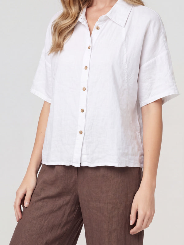 Blusa Mujer Antonella Cuello camisa Blanco Lineatre