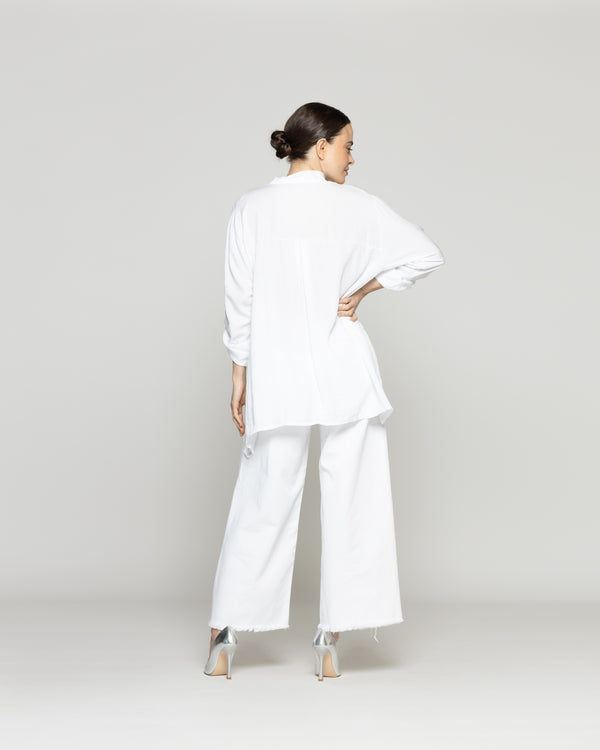 Blusa Mujer Bibiana Oversize Con Diseño De Puntos Blanca Lineatre