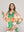Blusa Mujer Brenna Tipo Satín Estampado  Verde Lineatre